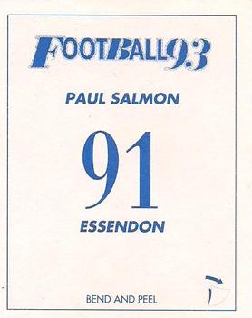 1993 Select AFL Stickers #91 Paul Salmon Back